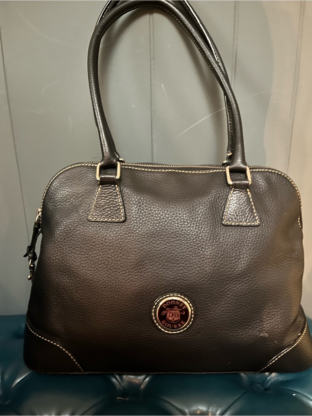 Dooney & Bourke Black Pebbled Leather Satchel